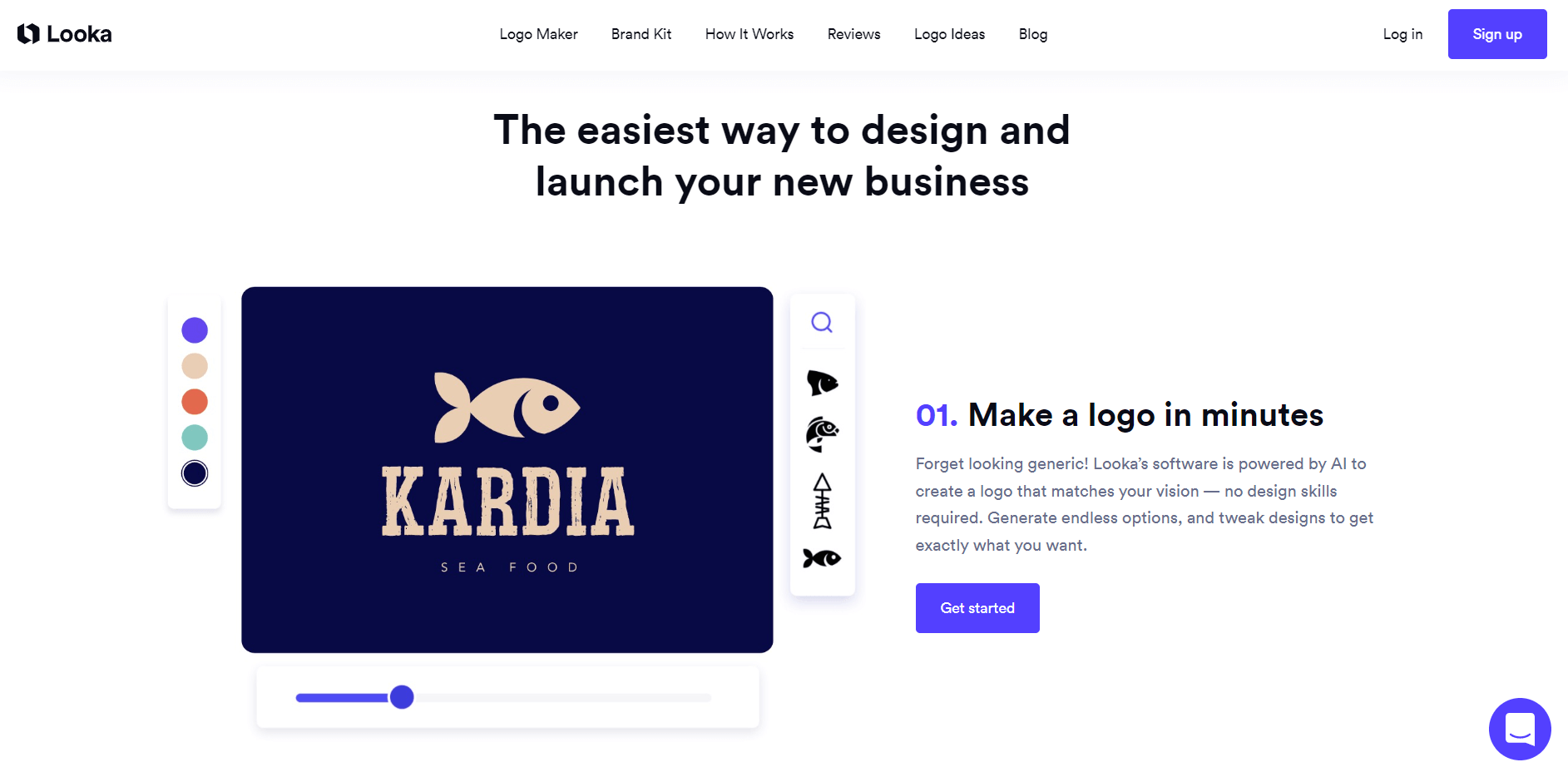 Looka AI-aangedreven logo-ontwerptool