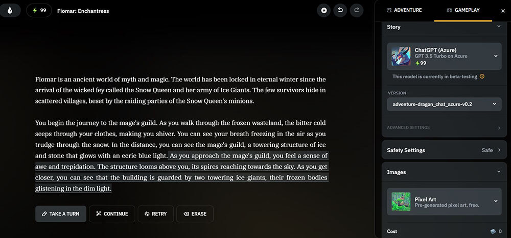 AI Dungeon-gameplay-screenshot